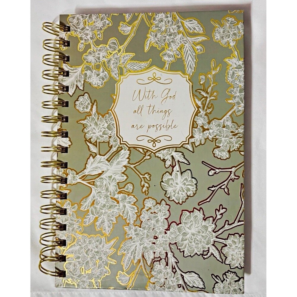 With God All Things Are Possible Floral Spiral Bound Lined Journal & Coffee Mug